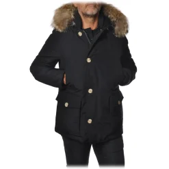 Woolrich - Artic Anorak Parka  with Fur-trimmed Hood - Blue - Jacket - Luxury Exclusive Collection - Avvenice
