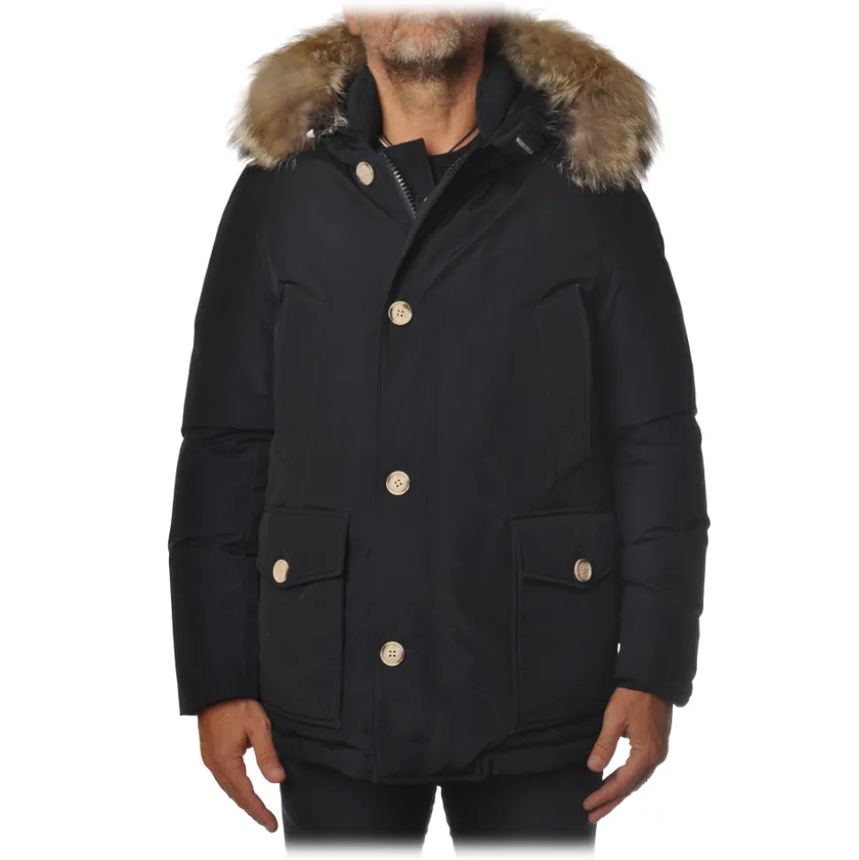 Woolrich - Artic Anorak Parka with Fur-trimmed Hood - Blue - Jacket - Luxury Exclusive Collection - Avvenice