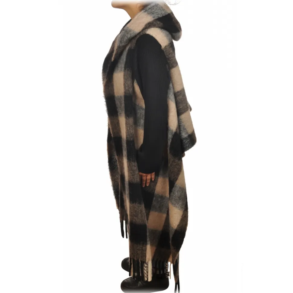 Woolrich - Check Patterned Mantle - Black/Beige - Jacket - Luxury Exclusive Collection - Avvenice