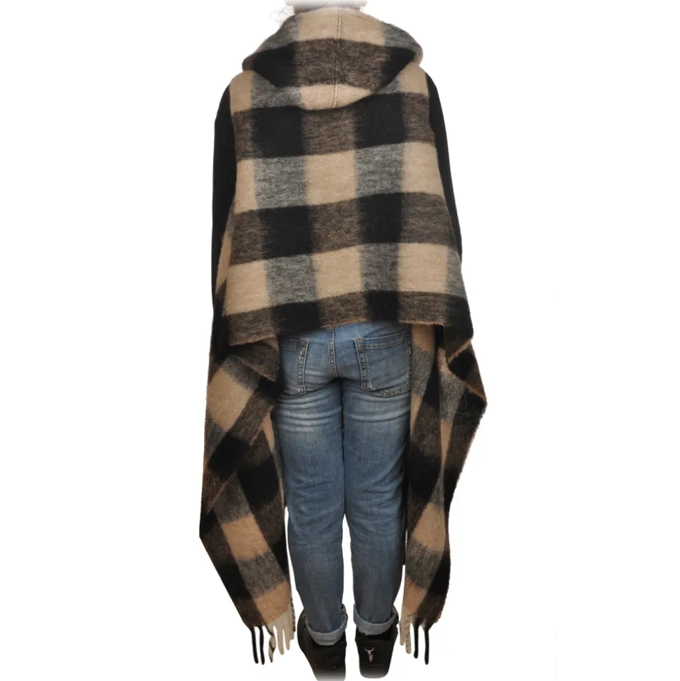 Woolrich - Check Patterned Mantle - Black/Beige - Jacket - Luxury Exclusive Collection - Avvenice