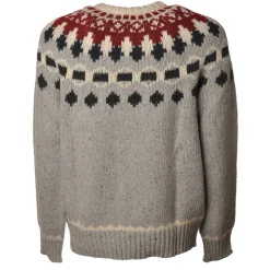 Woolrich - Crewneck Nap Wool Jacquard Sweater - Grey - Pullover - Luxury Exclusive Collection - Avvenice