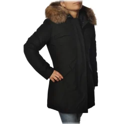 Woolrich - Down Jacket with Fur-Trimmed Hood - Black - Jacket - Luxury Exclusive Collection - Avvenice