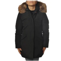 Woolrich - Down Jacket with Fur-Trimmed Hood - Black - Jacket - Luxury Exclusive Collection - Avvenice