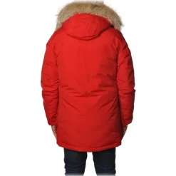 Woolrich - Down Jacket with Fur-Trimmed Hood - Red - Jacket - Luxury Exclusive Collection - Avvenice
