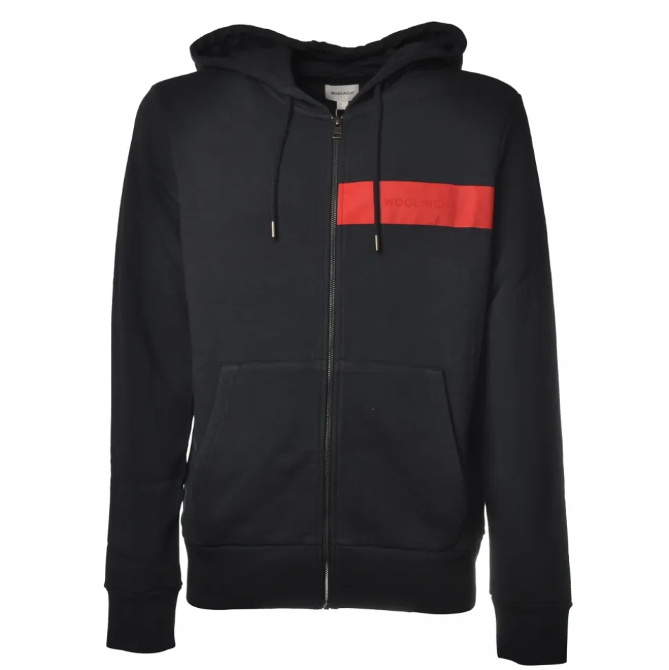 Woolrich - Hooded Sweatshirt with Zip - Blue - Luxury Exclusive Collection - Avvenice