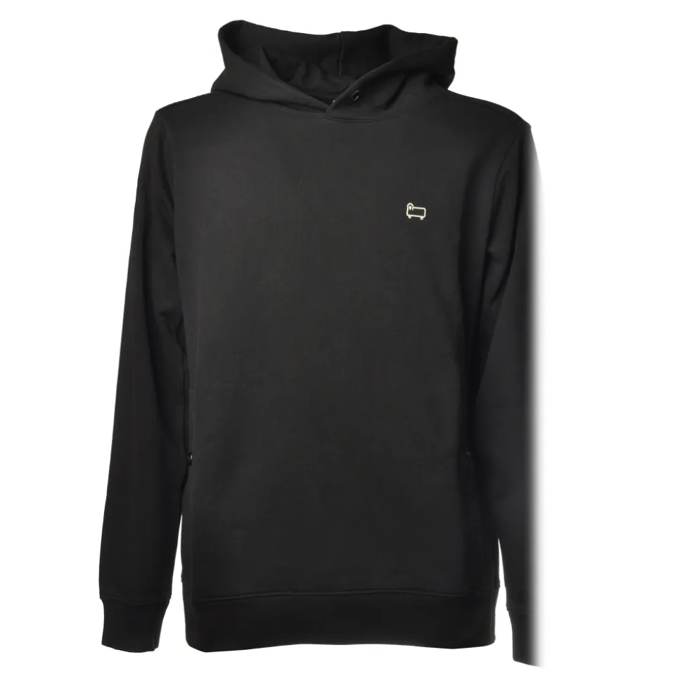 Woolrich - Hooded Sweatshirt with Logo - Black - Luxury Exclusive Collection - Avvenice