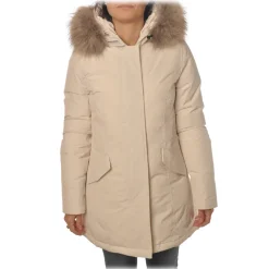 Woolrich - Hooded Waisted Down Jacket - Cream - Jacket - Luxury Exclusive Collection - Avvenice