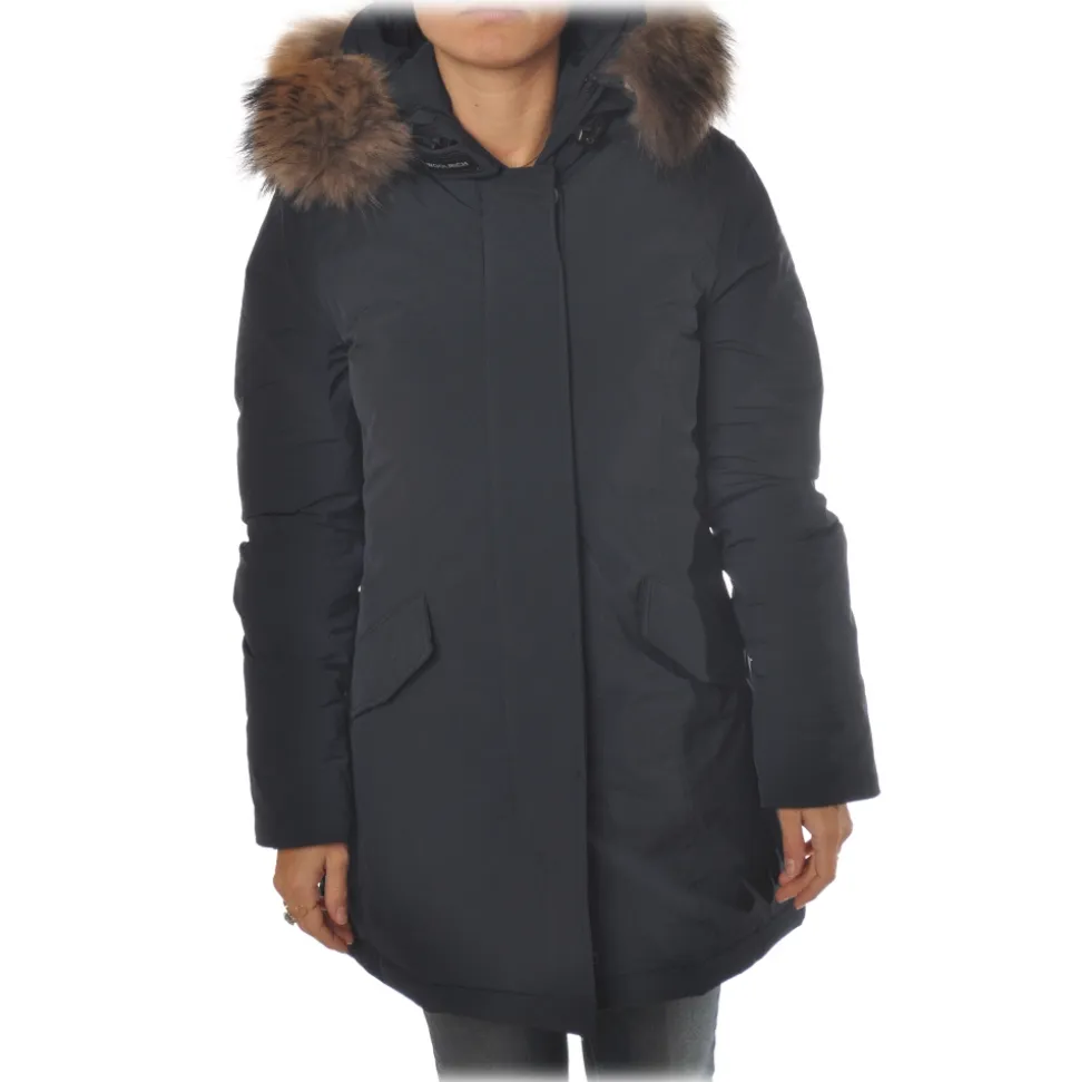 Woolrich - Hooded Waisted Down Jacket - Blue - Jacket - Luxury Exclusive Collection - Avvenice