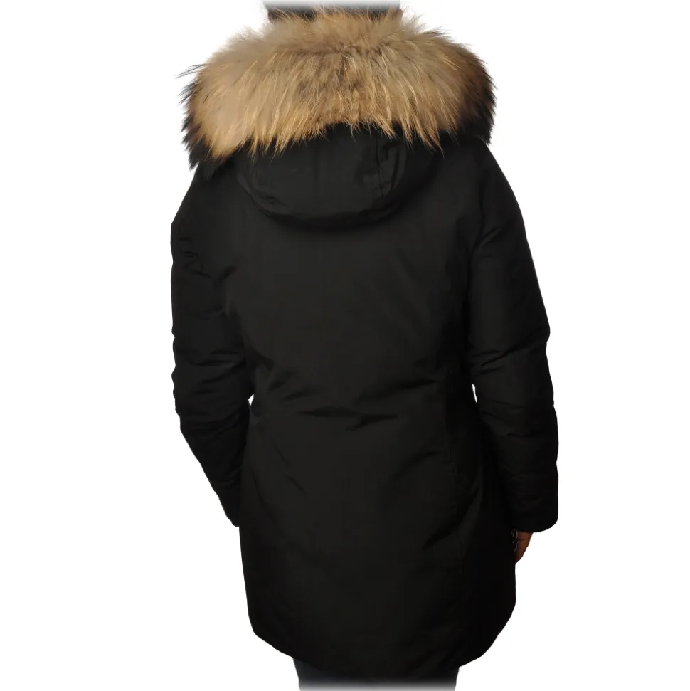 Woolrich - Jacket with Fur-Trimmed Hood - Black - Jacket - Luxury Exclusive Collection - Avvenice