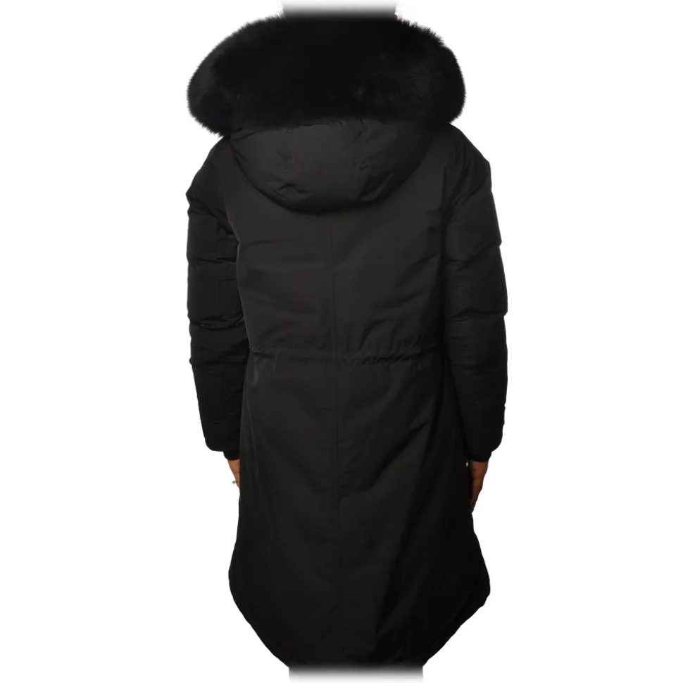 Woolrich - Keystone Parka with Hood plus Tone-on-tone Edged Fur- Black - Jacket - Luxury Exclusive Collection - Avvenice
