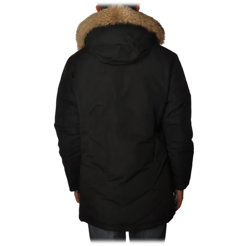 Woolrich - Long Artic Parka DF with Fur-trimmed Hood- Black - Jacket - Luxury Exclusive Collection - Avvenice