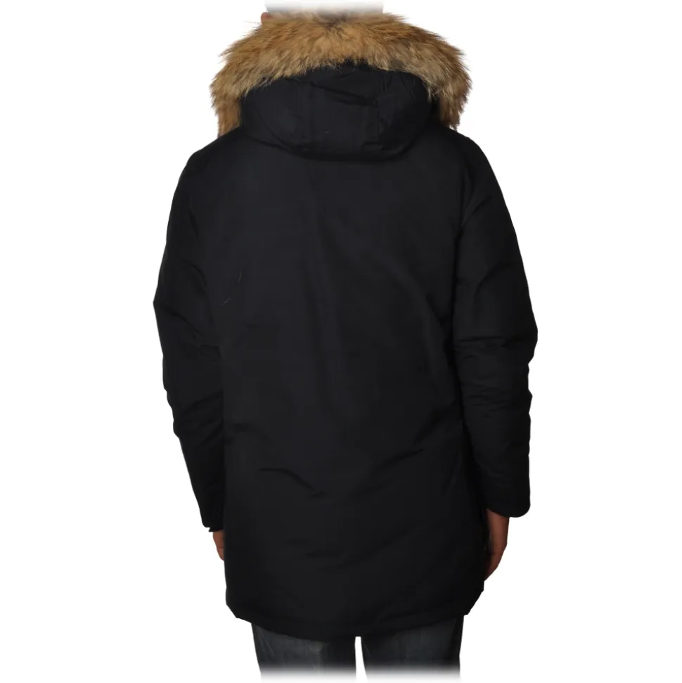 Woolrich - Long Artic Parka DF with Fur-trimmed Hood- Navy Blue - Jacket - Luxury Exclusive Collection - Avvenice
