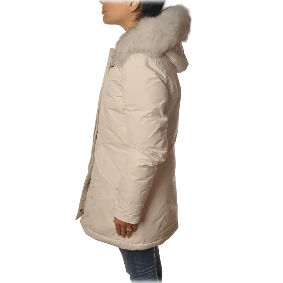 Woolrich - Luxury Arctic Parka With Fox Fur - White Stone - Jacket - Luxury Exclusive Collection - Avvenice