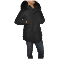 Woolrich - Parka Jacket with Hood and Fox Fur - Black - Jacket - Luxury Exclusive Collection - Avvenice