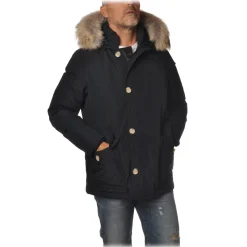 Woolrich - Parka With Detachable Fur - Blue - Jacket - Luxury Exclusive Collection - Avvenice