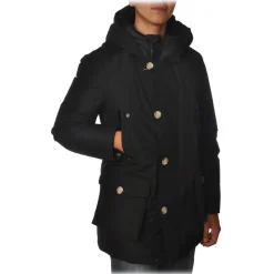 Woolrich - Parka with Hood and Contrast Buttons - Black - Jacket - Luxury Exclusive Collection - Avvenice