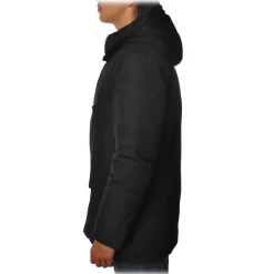 Woolrich - Parka with Hood and Contrast Buttons  - Black - Jacket - Luxury Exclusive Collection - Avvenice