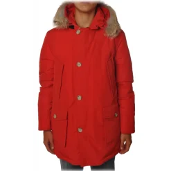 Woolrich - Parka with Hood and Contrast Buttons  - Red - Jacket - Luxury Exclusive Collection - Avvenice
