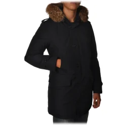 Woolrich - Polar Parka with Hood and Removable Fur - Blue - Jacket - Luxury Exclusive Collection - Avvenice