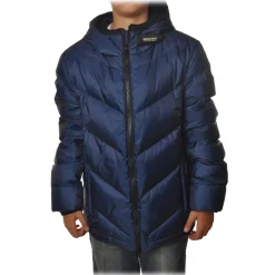 Woolrich - Short Down Jacket in Quilted Effect - Blue - Jacket - Luxury Exclusive Collection - Avvenice
