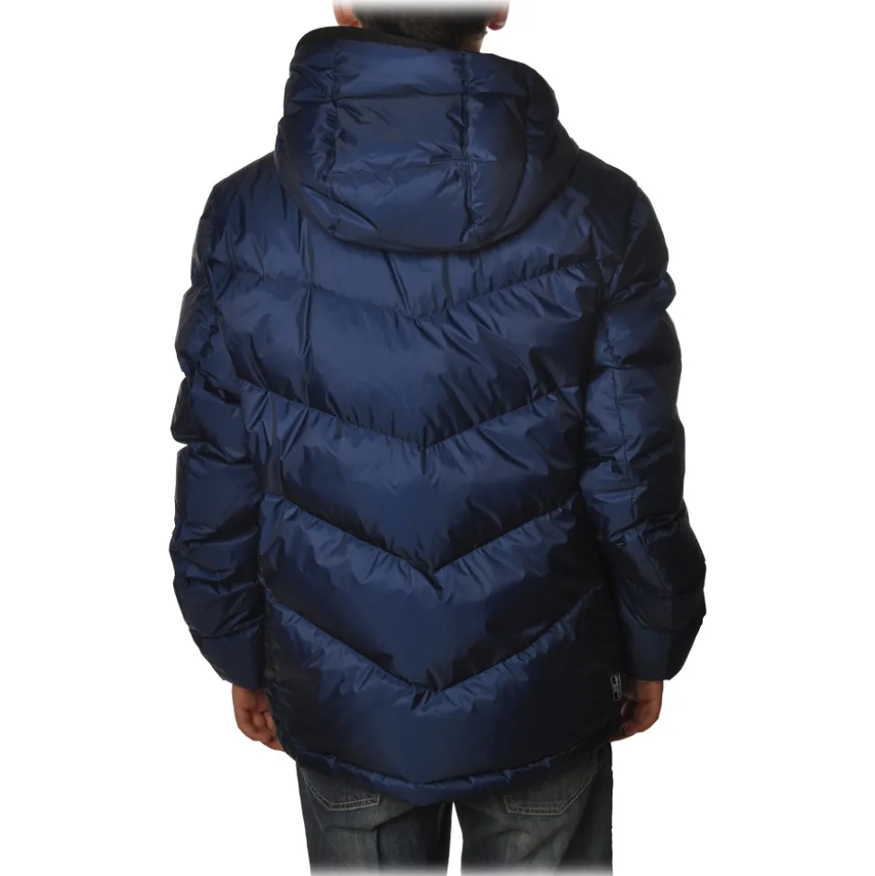 Woolrich - Short Down Jacket in Quilted Effect - Blue - Jacket - Luxury Exclusive Collection - Avvenice