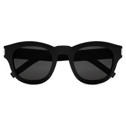 Yves Saint Laurent - Bold SL2 Sunglasses with Round Thick Frames and Nylon Lenses - Black - Saint Laurent Eyewear - Avvenice