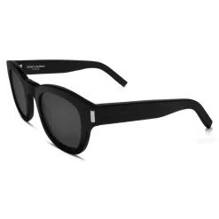Yves Saint Laurent - Bold SL2 Sunglasses with Round Thick Frames and Nylon Lenses - Black - Saint Laurent Eyewear - Avvenice