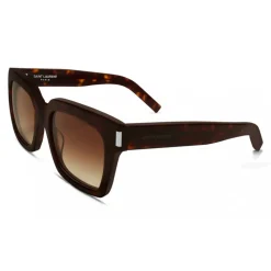 Yves Saint Laurent - Bold SL1 Sunglasses with Square Thick Brown Frames and Nylon Gradient Lenses- Saint Laurent Eyewear - Avvenice