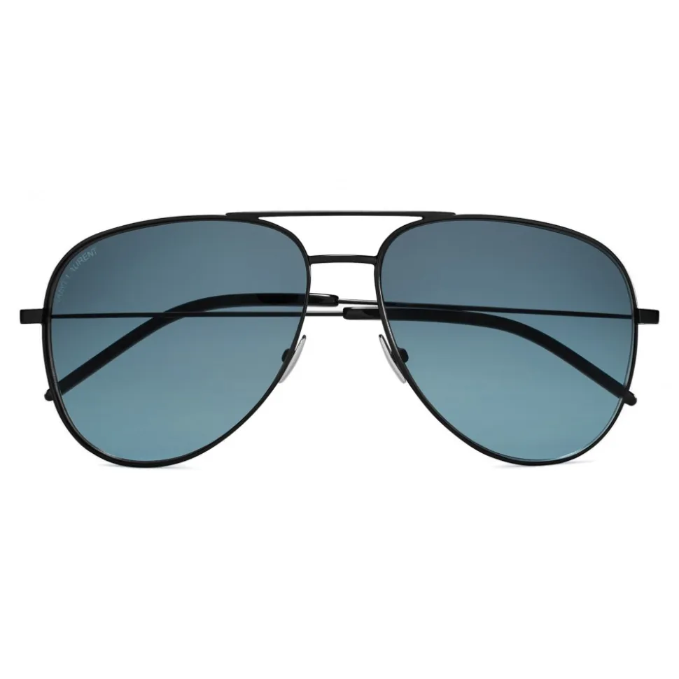 Yves Saint Laurent - Classic SL 11 Aviator Sunglasses with Double Brass Bridge and Nylon Lenses - Black - Saint Laurent Eyewear - Avvenice