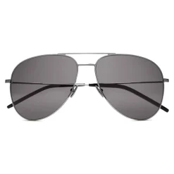 Yves Saint Laurent - Classic SL 11 Aviator Sunglasses with Iron Bridge - Oxidized Silver - Saint Laurent Eyewear - Avvenice