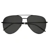 Yves Saint Laurent - Classic SL 11 Folk Aviator Sunglasses with Double Metal Bridge - Black - Saint Laurent Eyewear - Avvenice