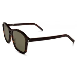 Yves Saint Laurent - Classic SL 258 Sunglasses with Square Frame Double Bridge - Havana - Saint Laurent Eyewear - Avvenice