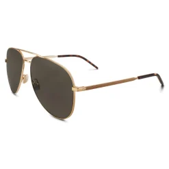Yves Saint Laurent - Classic SL 11 Folk Aviator Sunglasses with Double Metal Bridge - Gold - Saint Laurent Eyewear - Avvenice