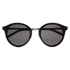 Yves Saint Laurent - Classic SL 57 Round Sunglasses with Metal Bridge and Mineral Glass Lenses - Bronze - Saint Laurent Eyewear - Avvenice