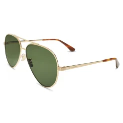Yves Saint Laurent - Classic SL 11 Zero Aviator Sunglasses with Double Metal Bridge - Bright Gold - Saint Laurent Eyewear - Avvenice
