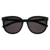 Yves Saint Laurent - Classic SL 284/F Sunglasses with Rounded Frame and Nylon Lenses - Black - Saint Laurent Eyewear - Avvenice