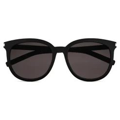 Yves Saint Laurent - Classic SL 284/F Sunglasses with Rounded Frame and Nylon Lenses - Black - Saint Laurent Eyewear - Avvenice