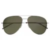 Yves Saint Laurent - Classic SL 11 Folk Aviator Sunglasses with Double Metal Bridge - Silver - Saint Laurent Eyewear - Avvenice