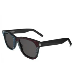 Yves Saint Laurent - Classic SL 51 Strass Square Wellington Frame Sunglasses with Crystals - Black - Saint Laurent Eyewear - Avvenice