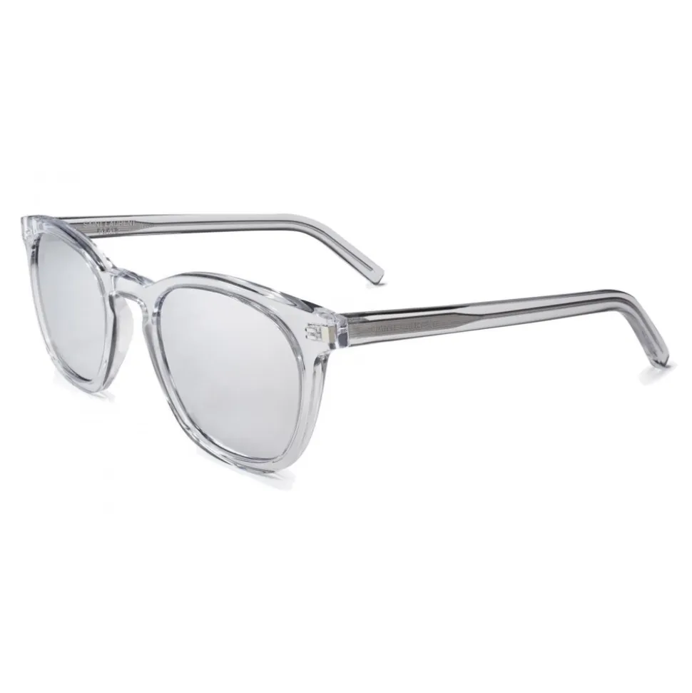 Yves Saint Laurent - Classic SL 28 Sunglasses with Rounded Square Frame - Transparent - Saint Laurent Eyewear - Avvenice