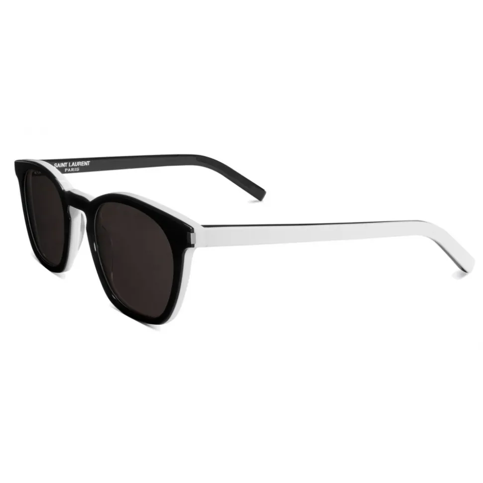 Yves Saint Laurent - Classic SL 28 Sunglasses with Rounded Square Frame - Black White - Saint Laurent Eyewear - Avvenice