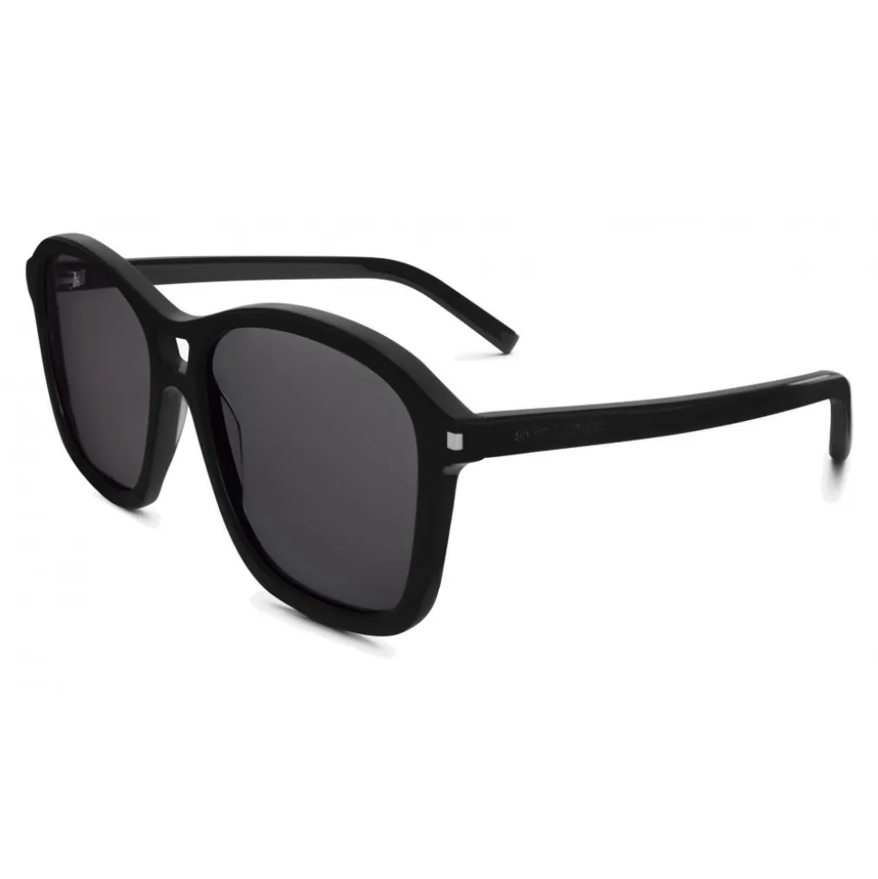 Yves Saint Laurent - Classic SL 258 Sunglasses with Square Frame Double Bridge - Black - Saint Laurent Eyewear - Avvenice