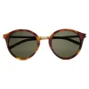Yves Saint Laurent - Classic SL 57 Round Sunglasses with Metal Bridge - Light Havana - Saint Laurent Eyewear - Avvenice