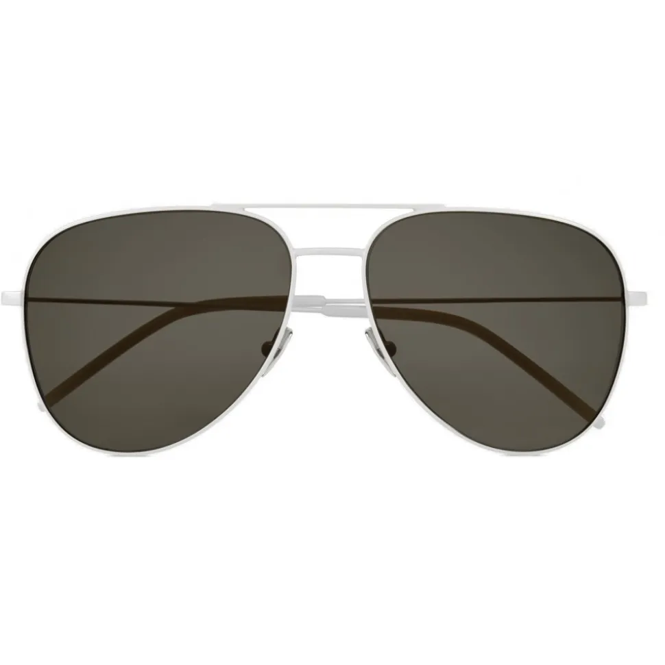 Yves Saint Laurent - Classic SL 11 Aviator Sunglasses with Double Metal Bridge - White - Saint Laurent Eyewear - Avvenice