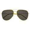 Yves Saint Laurent - Classic SL 11 Aviator Sunglasses with Double Metal Bridge - Brown - Saint Laurent Eyewear - Avvenice