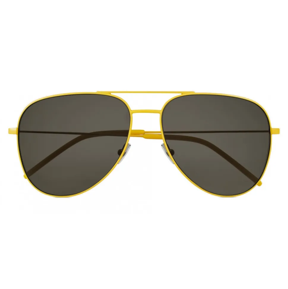 Yves Saint Laurent - Classic SL 11 Aviator Sunglasses with Double Metal Bridge - Brown - Saint Laurent Eyewear - Avvenice