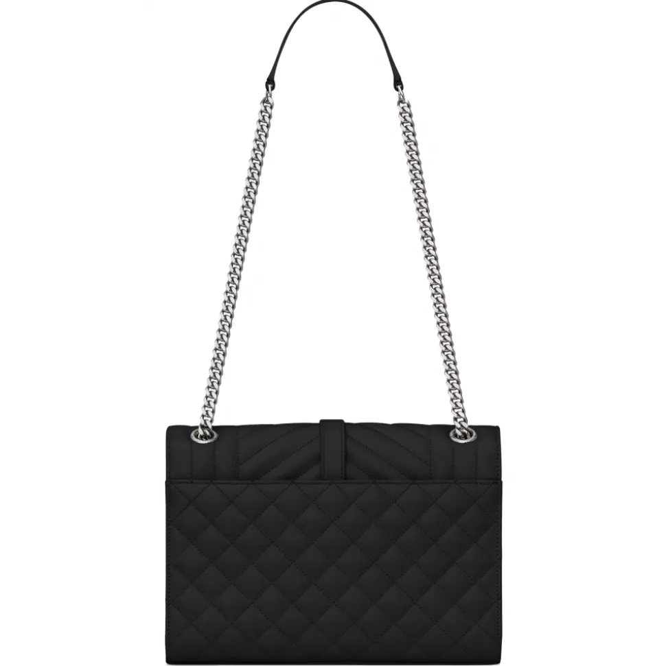 Yves Saint Laurent - Envelope Medium in Quilted Embossed Leather - Black - Saint Laurent Exclusive Collection - Avvenice