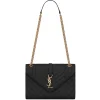 Yves Saint Laurent - Envelope Medium Embossed Leather - Black Light Bronze - Saint Laurent Exclusive Collection - Avvenice