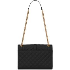 Yves Saint Laurent - Envelope Medium Embossed Leather - Black Light Bronze - Saint Laurent Exclusive Collection - Avvenice