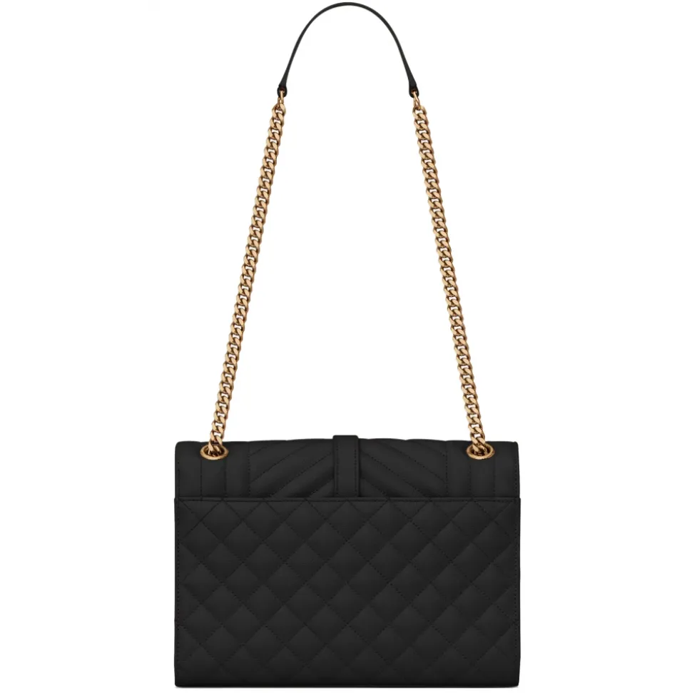 Yves Saint Laurent - Envelope Medium Embossed Leather - Black Light Bronze - Saint Laurent Exclusive Collection - Avvenice